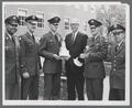 August L. Strand and ROTC officer presentation, 1960