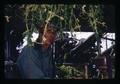 Cat driver spreading pea vines under viner, Umatilla County, Oregon, 1974