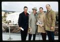 James Barratt, Fred Phillips, and others on top of Parker Stadium, Oregon State University, Corvallis, Oregon, circa 1970