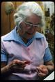 Mrs. Woodward making bobbin lace