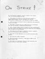 On Strike! declaration of strike with demands: Page 1