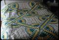 82 x 112 inch New York Beauty quilt by Mrs. J. Groat 1929. Quilted by Emma Groat