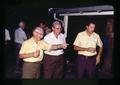 Oscar Haag, Ursel Narver, and Lloyd Martin at Portland Chamber of Commerce agricultural picnic, Portland, Oregon, circa 1970
