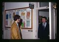 Roger Fendall and Dennis Roler at Fendall's office door, Oregon State University, Corvallis, Oregon, circa 1973