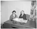 Masu Takeda, winner of Ava B. Milam Scholarship, with Vera Haskell Brandon, Dean of Home Economics, 1954