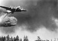 B-17 making a fire retardant drop on the Tool Box Fire, Silver Lake District, Fremont National Forest