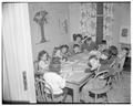 Home Economics students visiting a pre-school during a field trip to Portland, April 1953