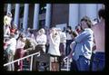 Student speaking at George McGovern rally in front of Memorial Union, Oregon State University, Corvallis, Oregon, May 11, 1972