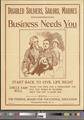 Disabled Soldiers, Sailors, Marines, Business Needs You, 1918-1919 [of004] [004] (recto)