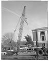 Concrete beams being placed in new Memorial Union wing, November 5, 1959