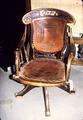 Office chair with tooled leather seat and back