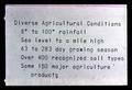 "Diverse Agricultural Conditions" summary slide, circa 1965