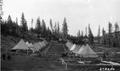 Eight man tent living quarters, CCC camp F-5, Colville National Forest, Washington
