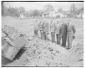 Oregon dairy and dairy manufacturing leaders gather for groundbreaking ceremonies at start of new Animal Industries Building (Withycombe Hall), May 30, 1950