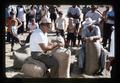 People sewing seed sacks, Dufur, Oregon, 1979