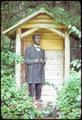 Abraham Lincoln II in log cabin, 6 ft. x 26 inches approximately