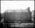 Portland Hotel, from north. Taken from top of building under construction, scaffolding in foreground.