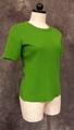 Sweater of wide ribbed, green polyester knit