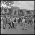 Students assembled in the Memorial Union quad to protest tuition increases