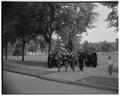 Color guard leading commencement processional, June 1954