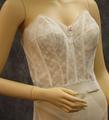 Long Line Bra of ivory lace, nylon and spandex