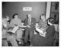 High School Principal conference with students now attending Oregon State College, February 18, 1956